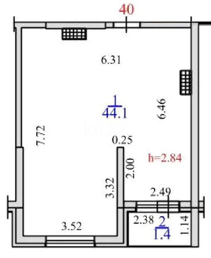Продажа 2-комнатной квартиры, 46.3 м², пр. Рыскулова, дом  103/7 стр - Продажа квартир в Алматы фото 2 из 2