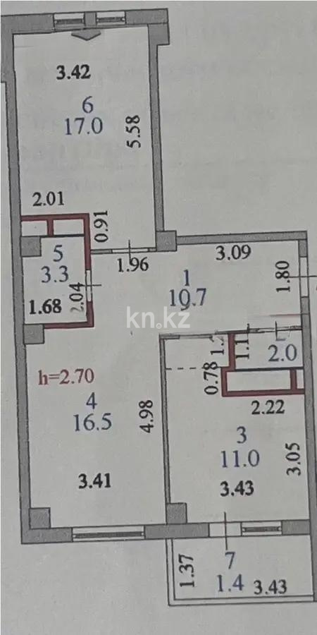 Продажа 2-комнатной квартиры, 61.9 м² в Астане - фото 4