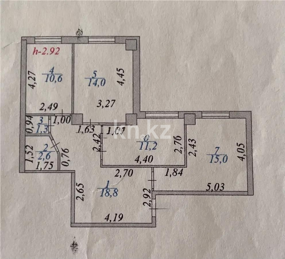Продажа 3-комнатной квартиры, 73.5 м² - Продажа трехкомнатных квартир в р-не Байконур Астаны фото 10 из 10