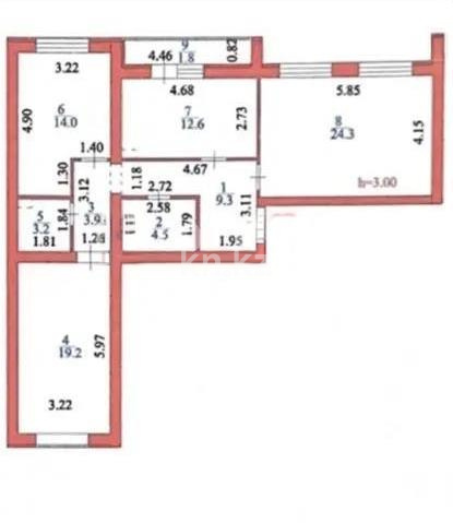Продажа 3-комнатной квартиры, 92.8 м², ул. Райымбек батыра, дом  54 в Астане