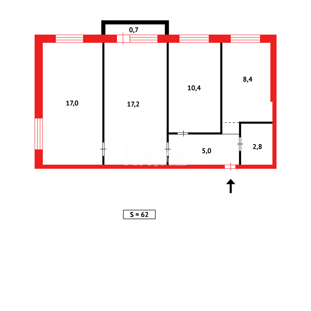 Продажа 3-комнатной квартиры, 62 м² - Продажа домов, коттеджей в Кокшетау фото 20 из 20