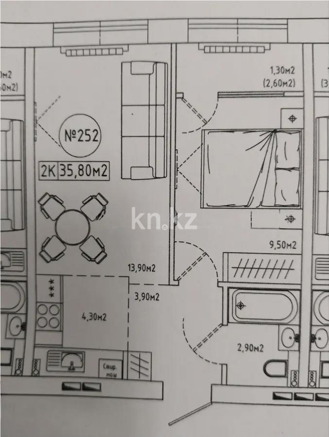 Продажа 1-комнатной квартиры, 36 м² в Астане - фото 2