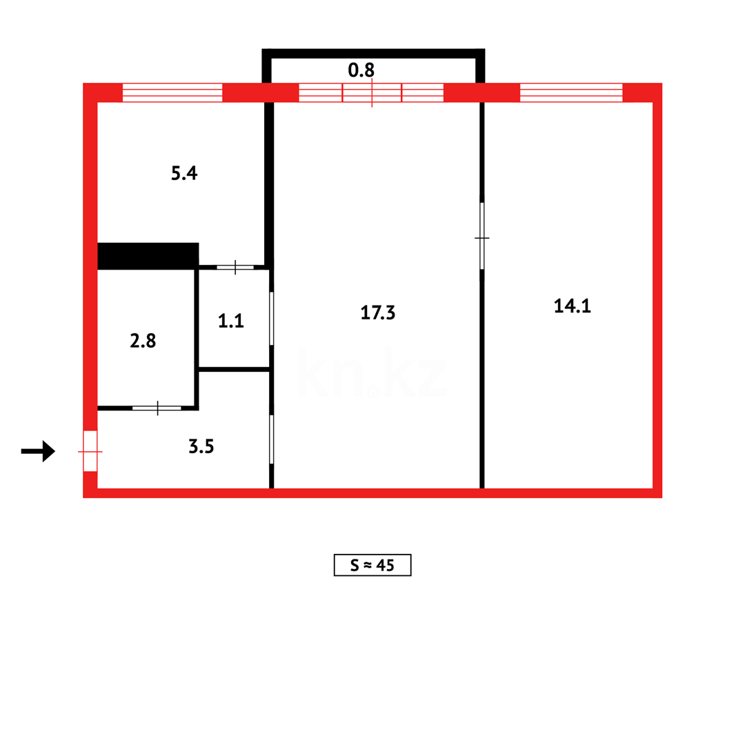 Продажа 2-комнатной квартиры, 45 м² в Караганде - фото 13
