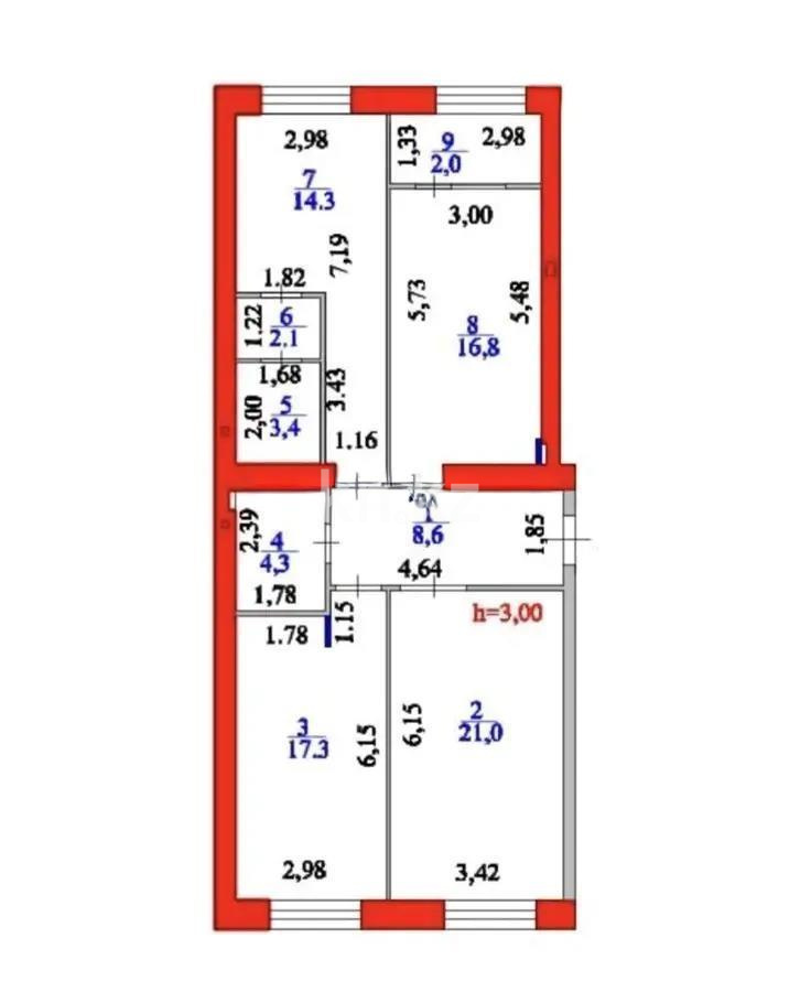 Продажа 3-комнатной квартиры, 90 м², ул. Е-15, дом  13/1 в Астане - фото 8