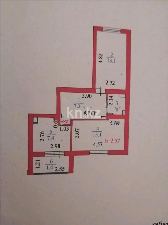 Продажа 2-комнатной квартиры, 45.3 м² в Астане
