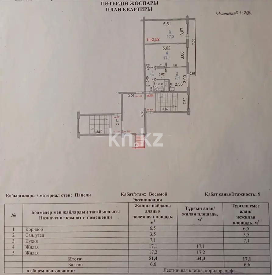 Продажа 2-комнатной квартиры, 51 м², ул. Карбышева, дом  2 - Продажа  двухкомнатных квартир в Караганде без посредников с фото фото 1 из 1