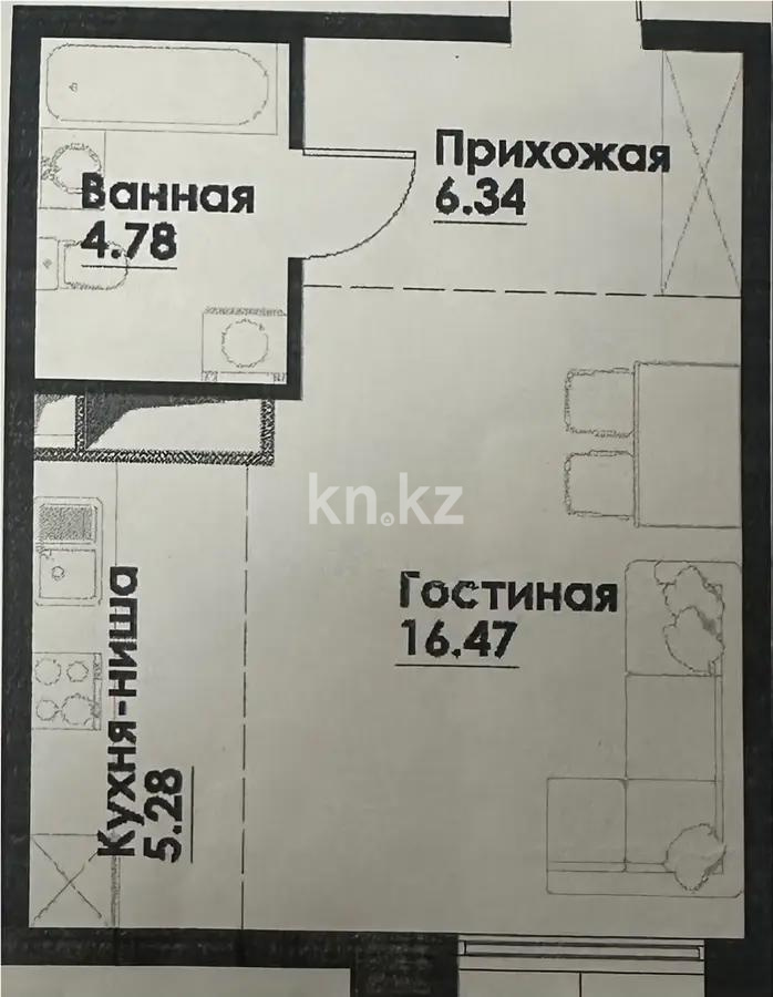 Продажа 1-комнатной квартиры, 33 м² в Алматы