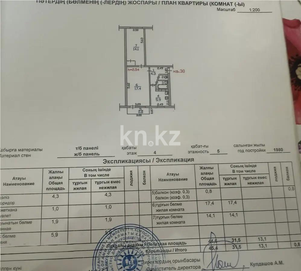 Продажа 2-комнатной квартиры, 45.4 м², ул. Жарокова, дом  37/3 - Продажа  двухкомнатных квартир в Алматы без посредников фото 7 из 7