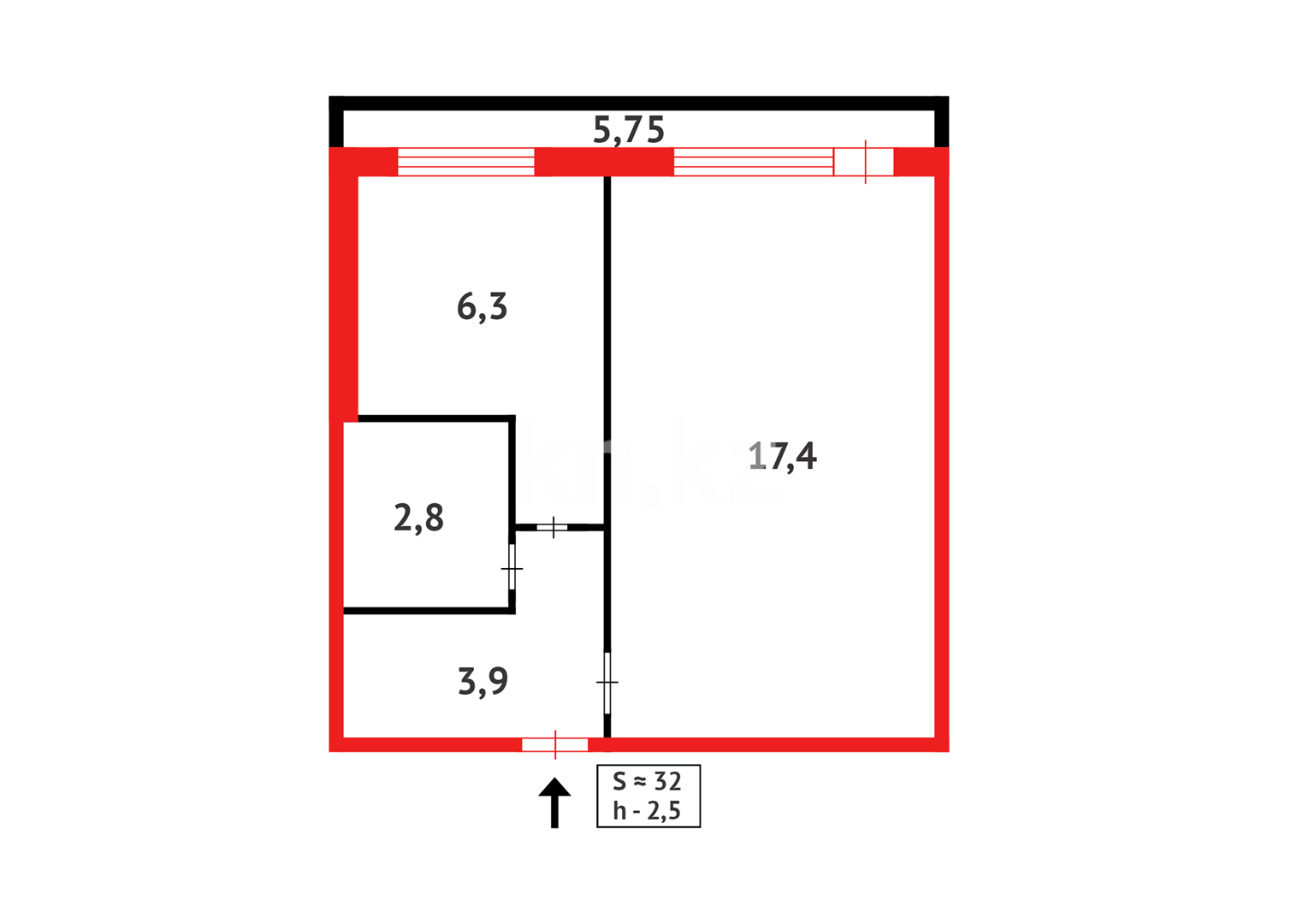 Продажа 1-комнатной квартиры, 31 м², мкр-н 13 - Продажа квартир в Караганде фото 7 из 7