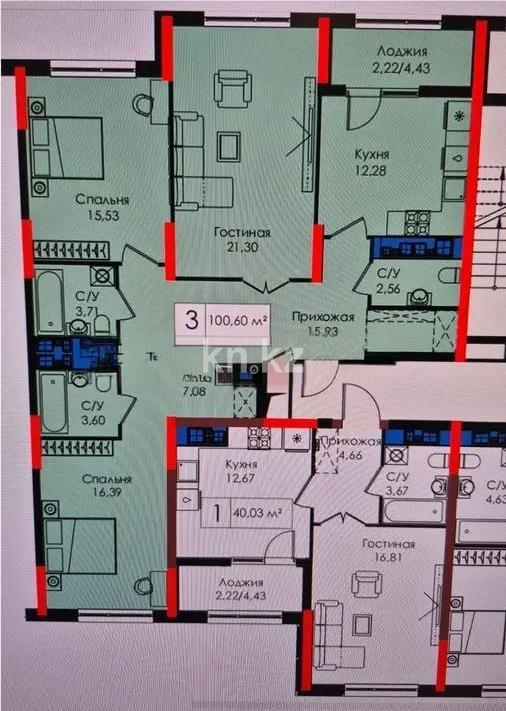 Продажа 3-комнатной квартиры, 100.6 м², пр. Улы Дала, дом  29/1 в Астане - фото 5