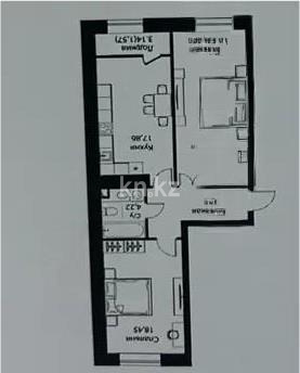 Продажа 2-комнатной квартиры, 74 м², ул. Жошы хана, дом  12/3 в Астане