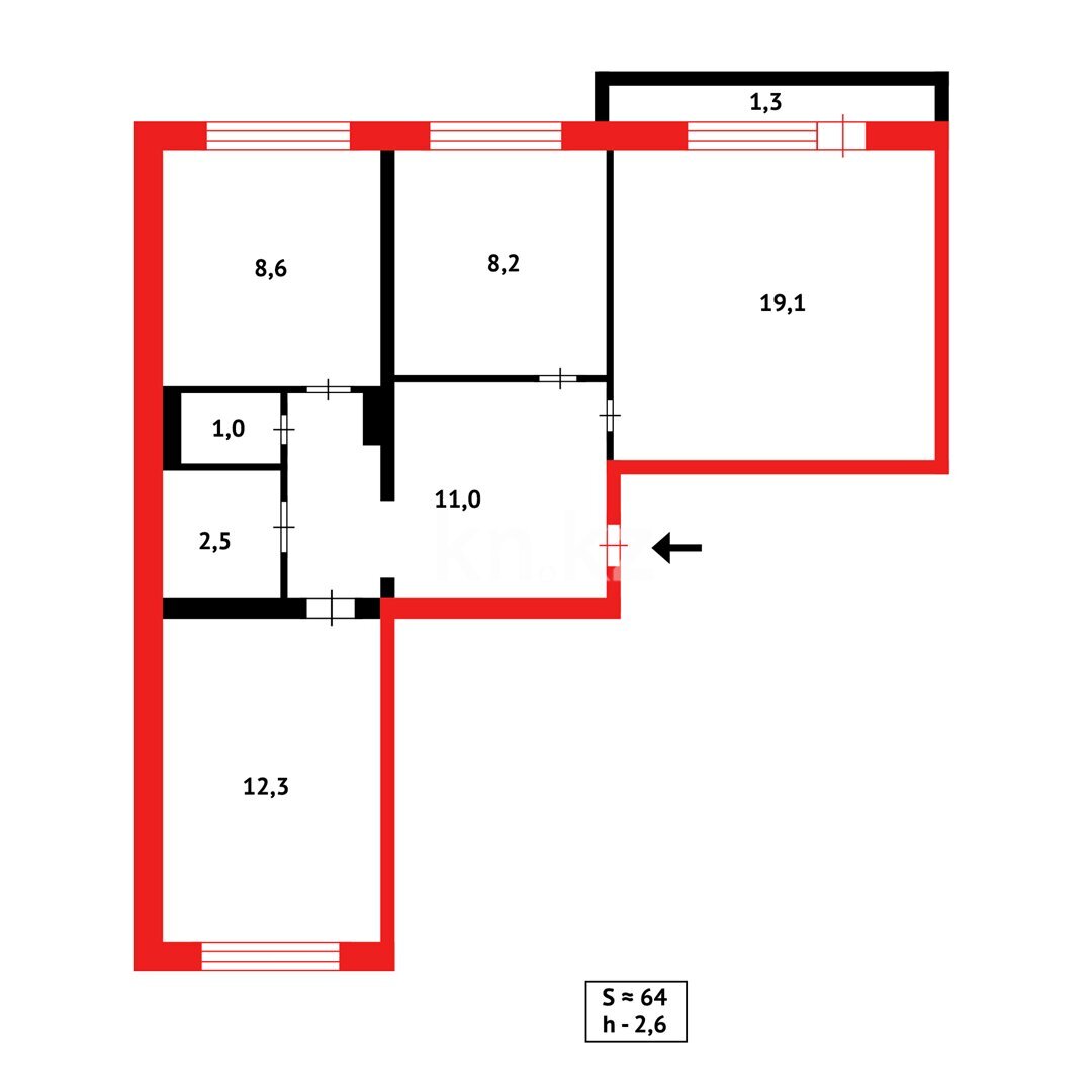 Продажа 3-комнатной квартиры, 64 м² в Караганде - фото 19