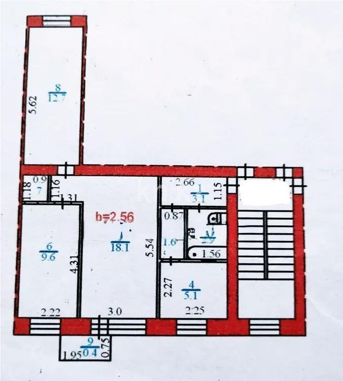 Продажа 3-комнатной квартиры, 54 м², ул. Ермекова, дом  29/3 - Продажа  трехкомнатных квартир в Караганде с фото фото 1 из 1