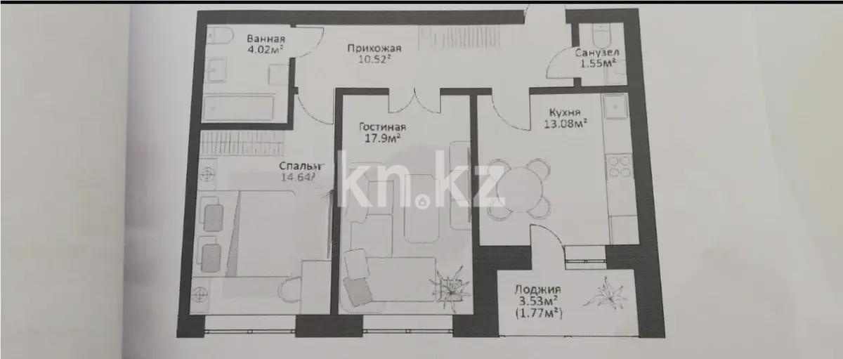 Продажа 2-комнатной квартиры, 65.96 м², ул. Ахмедьярова, дом  3 в Астане