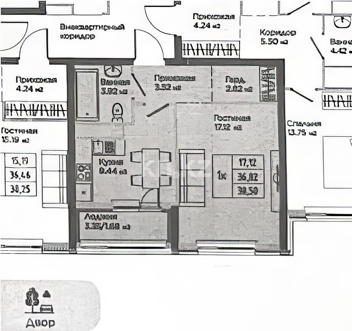 Продажа 1-комнатной квартиры, 38.5 м² в Астане
