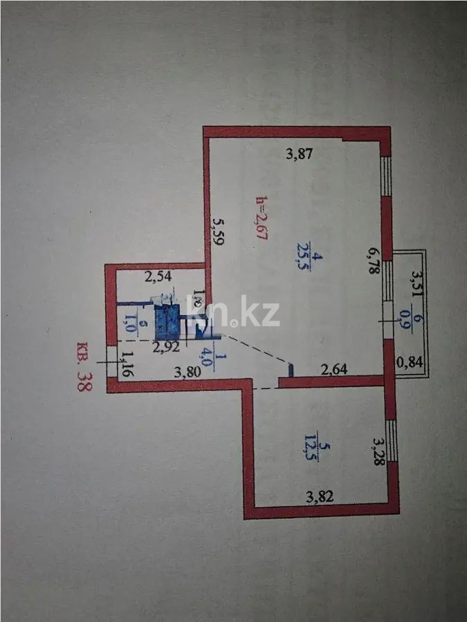 Продажа 1-комнатной квартиры, 47 м², ул. Кравцова, дом  2 в Астане