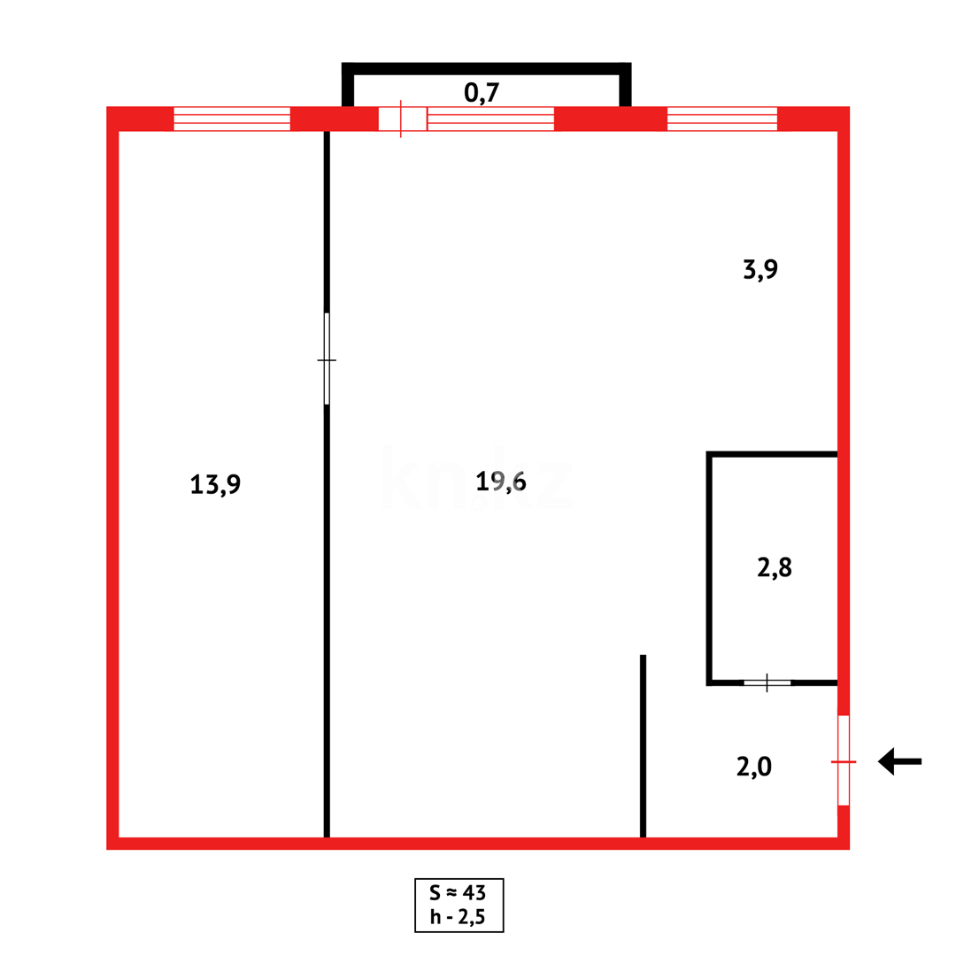 Продажа 2-комнатной квартиры, 44 м², мкр-н 21 в Караганде - фото 12