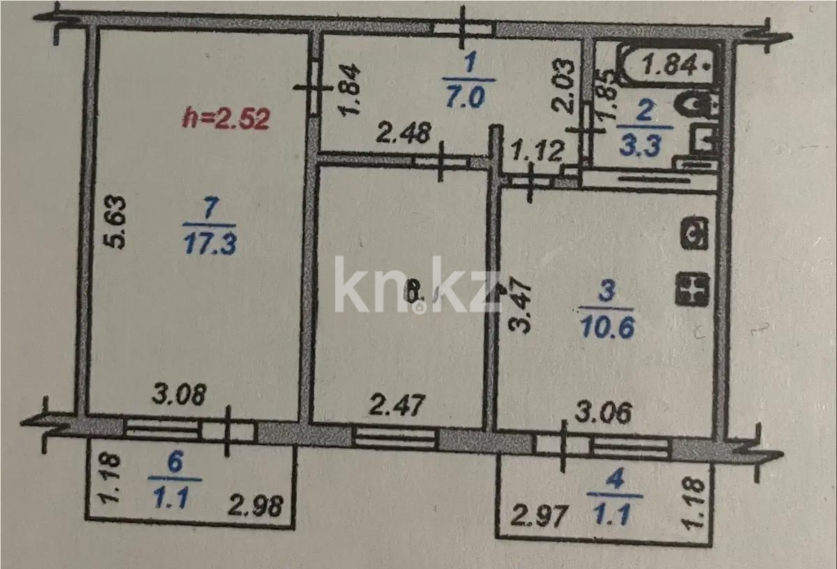 Продажа 2-комнатной квартиры, 50 м² в Алматы