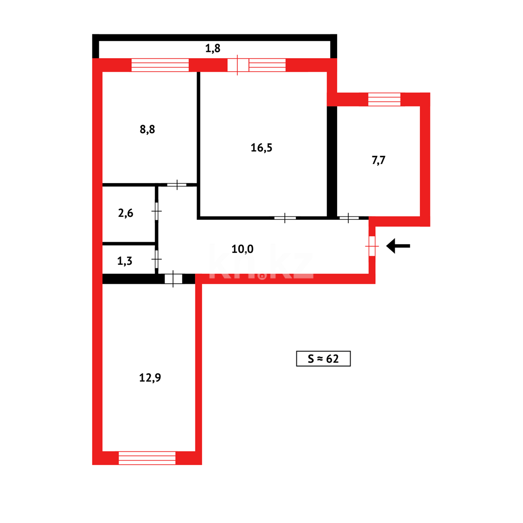 Продажа 3-комнатной квартиры, 65 м² - Продажа квартир в Караганде в Майкудуке - страница 19 фото 13 из 13