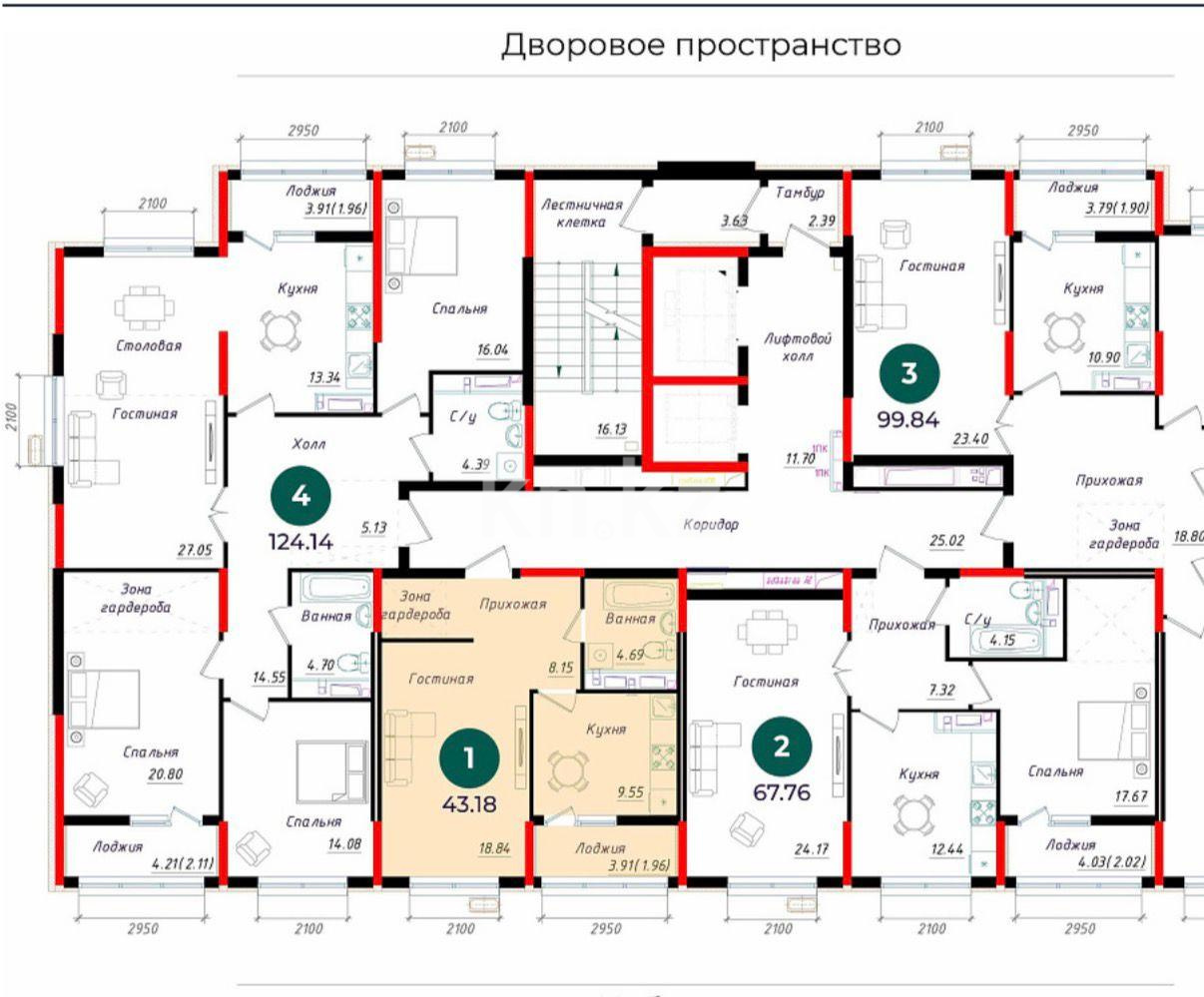 Продажа 1-комнатной квартиры, 43.18 м² в Астане - фото 2