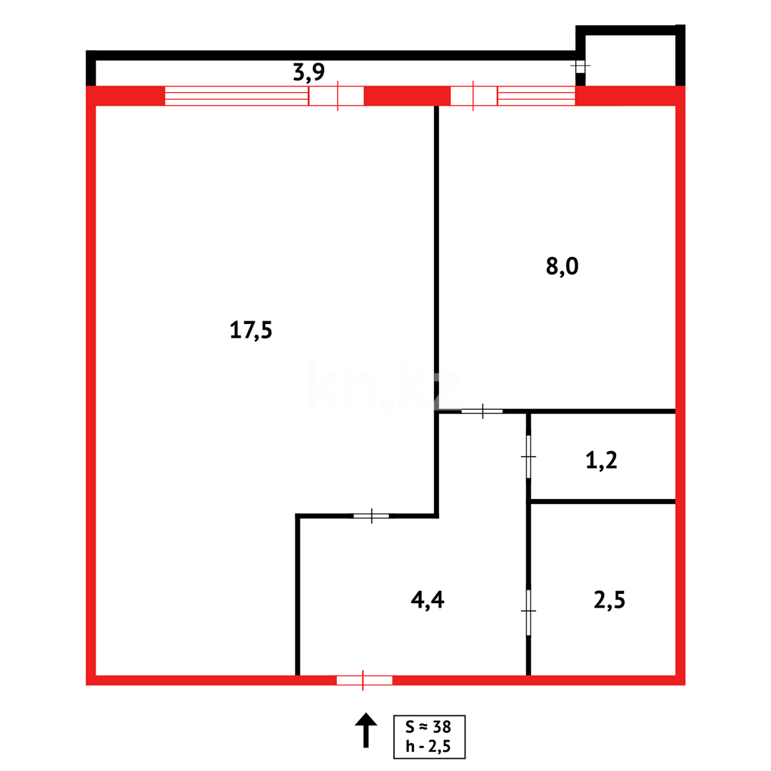 Продажа 1-комнатной квартиры, 37 м² в Караганде - фото 16