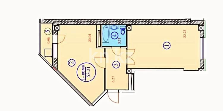 Продажа 1-комнатной квартиры, 53 м², ул. Е-418, дом  10 - ул. Кургальжинское шоссе - Продажа  однокомнатных квартир в новостройках Астаны фото 2 из 3