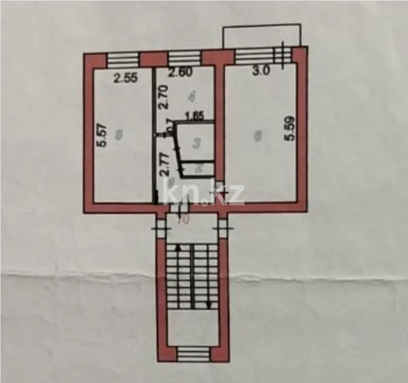 Продажа 2-комнатной квартиры, 45 м², мкр-н 13, дом  26 - Продажа  двухкомнатных квартир в Караганде без посредников с фото фото 7 из 7