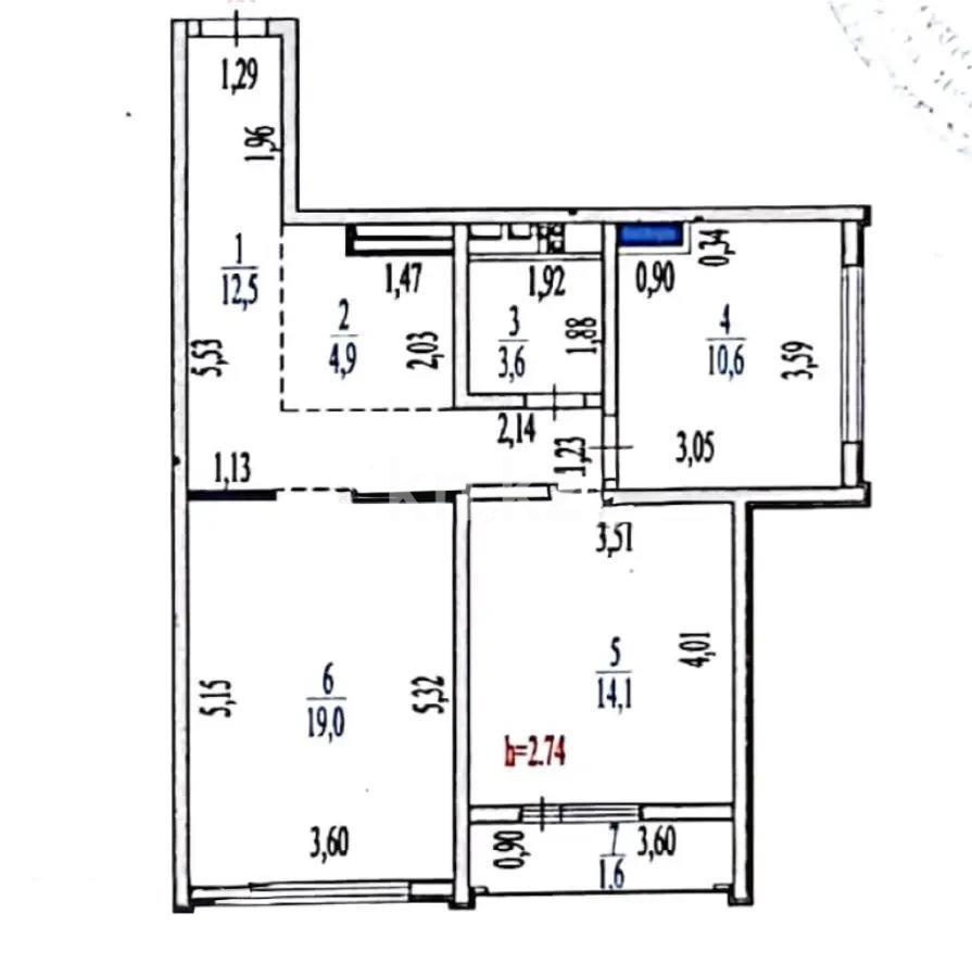 Продажа 3-комнатной квартиры, 66.3 м² - Продажа  трехкомнатных квартир в новостройках Астаны - страница 2 фото 6 из 6