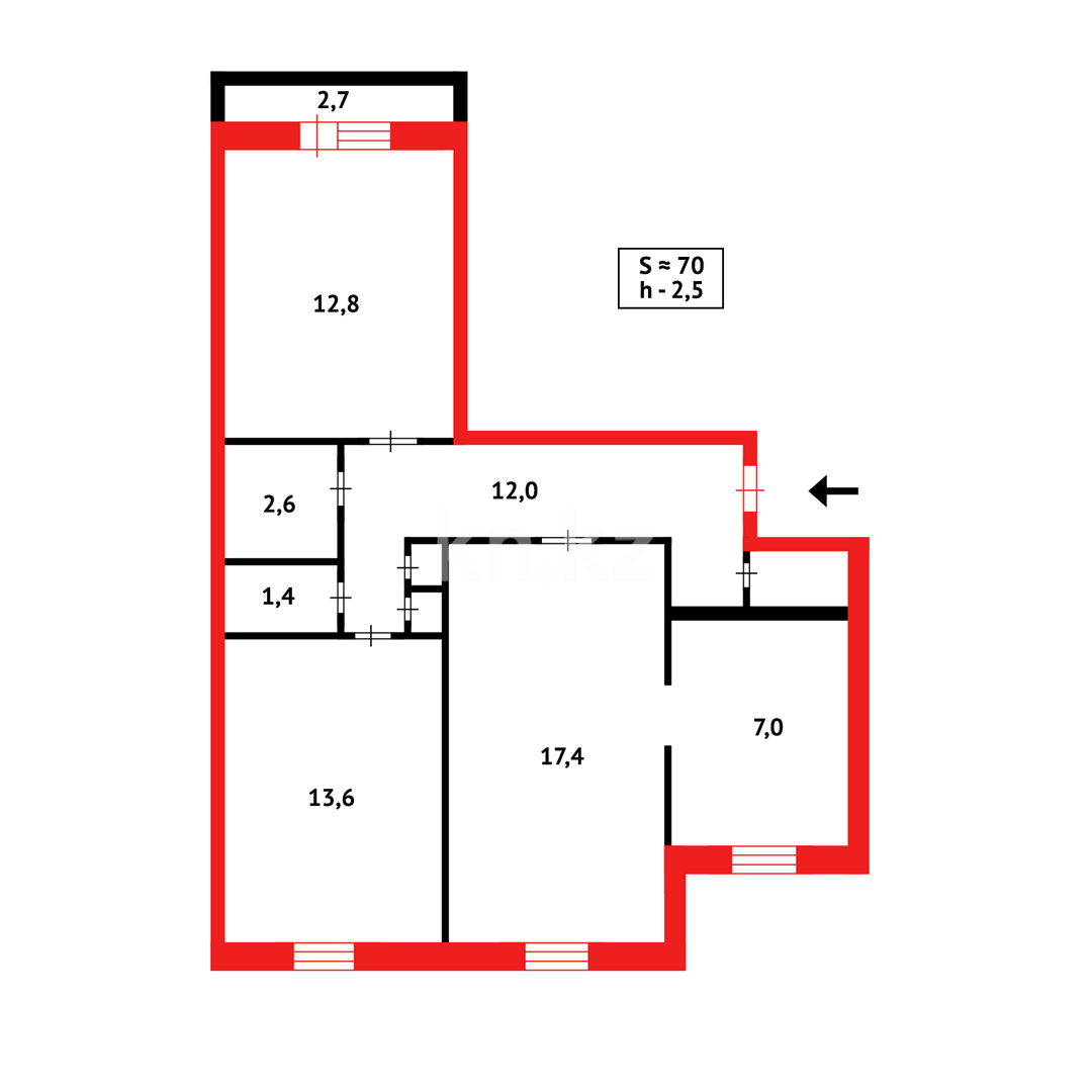 Продажа 3-комнатной квартиры, 70 м², 3А мкр. в Темиртау - фото 14