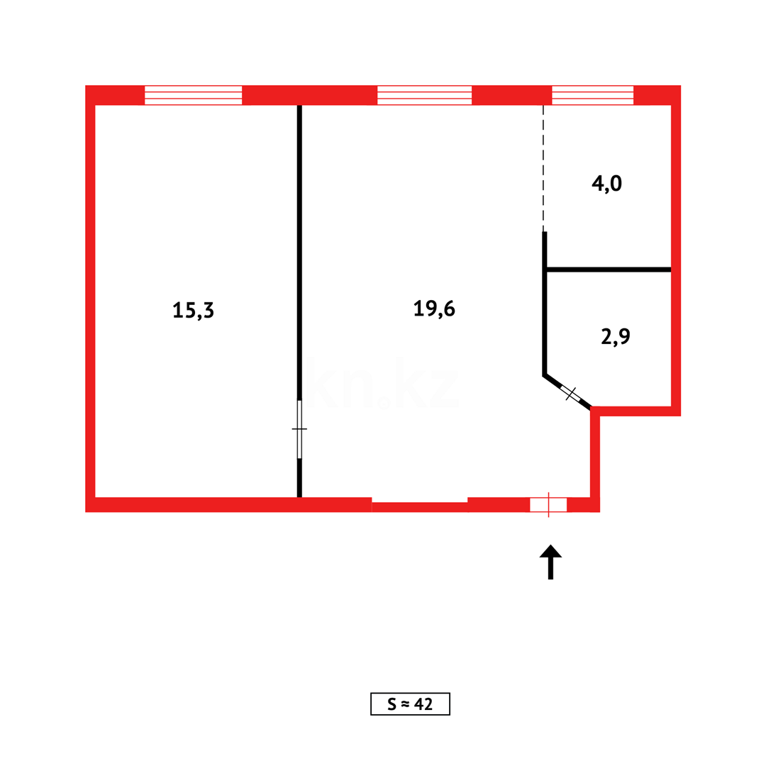 Продажа 2-комнатной квартиры, 42 м², ул. Воинов-Интернационалистов в Караганде - фото 9