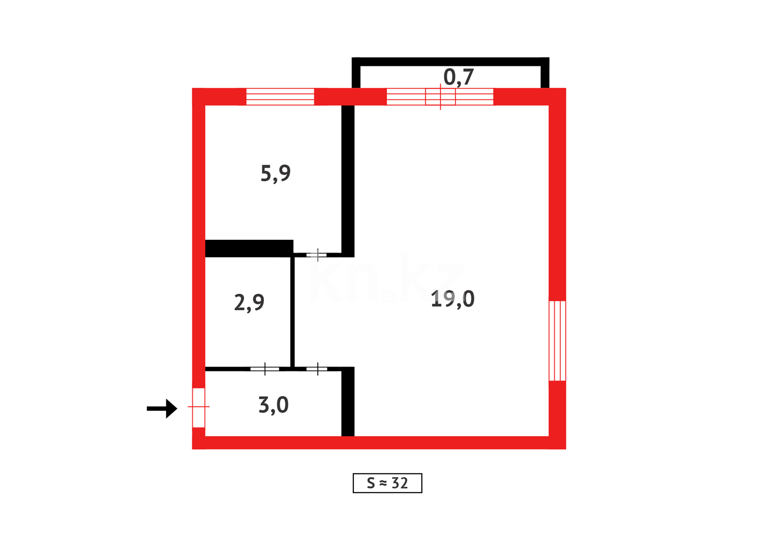 Продажа 1-комнатной квартиры, 31 м² в Абае - фото 6