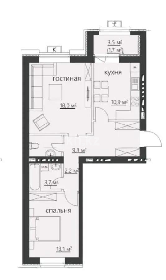 Продажа 2-комнатной квартиры, 64 м² - Продажа двухкомнатных квартир в Караганде - страница 2 фото 1 из 1