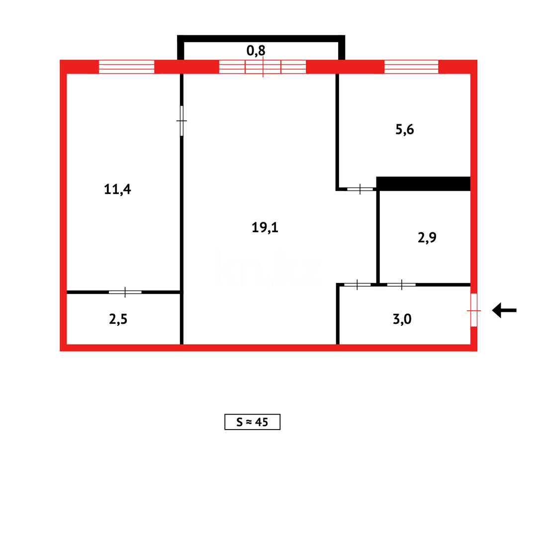 Продажа 2-комнатной квартиры, 46 м², пр. Республики в Темиртау - фото 12