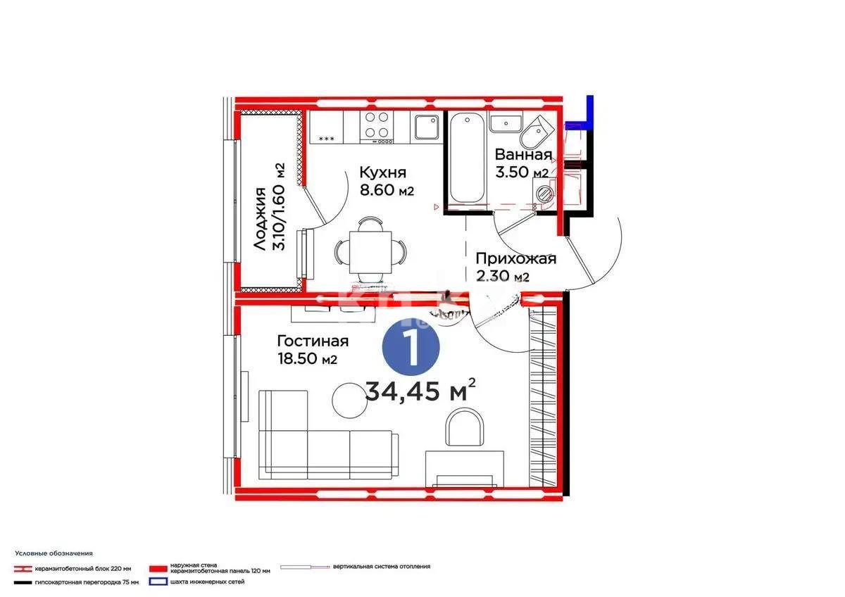 Продажа 1-комнатной квартиры, 34.5 м², ул. Е-509, дом  11 - Продажа квартир в Астане без посредников фото 5 из 5