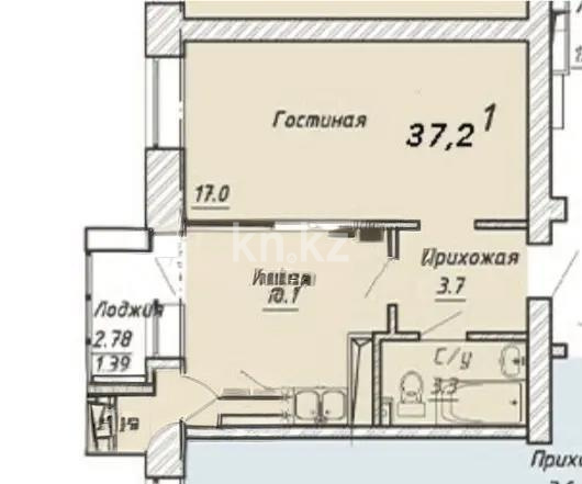 Продажа 1-комнатной квартиры, 37 м² - Продажа квартир в р-не Сарайшык Астаны фото 1 из 1
