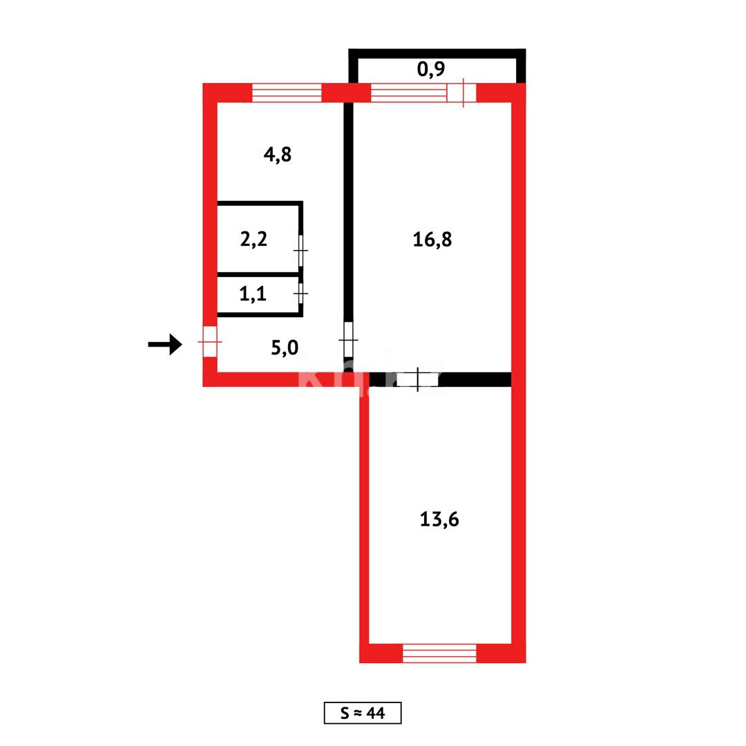 Продажа 2-комнатной квартиры, 44 м² в Абае - фото 6
