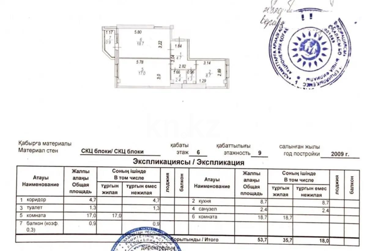Продажа 2-комнатной квартиры, 54 м², ул. Сауран, дом  12/1 в Астане