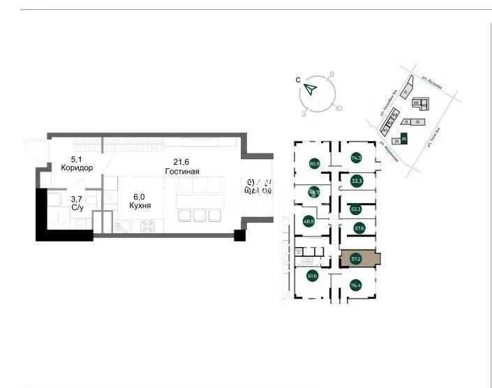 Продажа 1-комнатной квартиры, 37.2 м² в Алматы