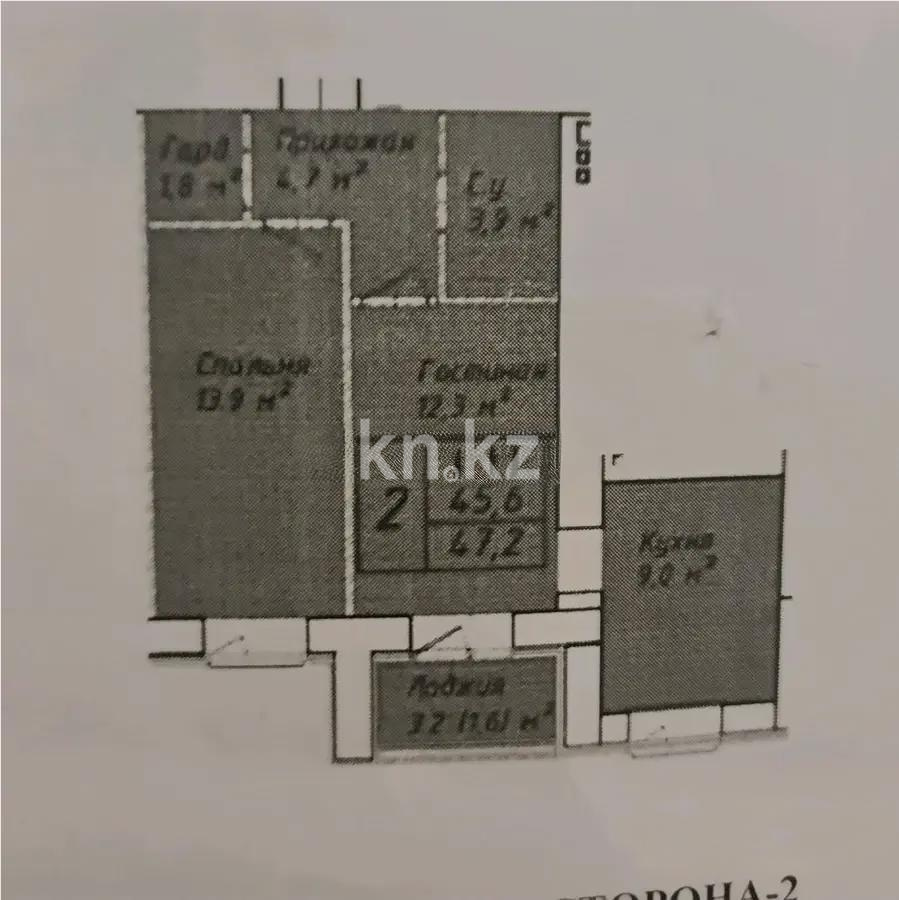 Продажа 2-комнатной квартиры, 47.2 м², ул. Бейбарыс Султан, дом  25 - Продажа  двухкомнатных квартир в новостройках Астаны без посредников с фото фото 1 из 1
