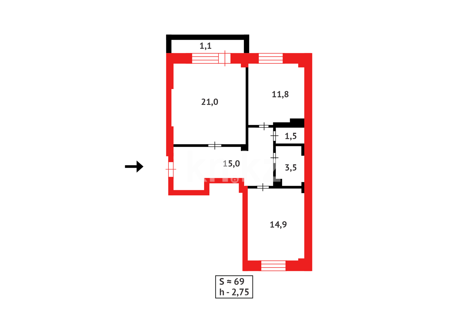 Продажа 2-комнатной квартиры, 68 м² в Астане - фото 21