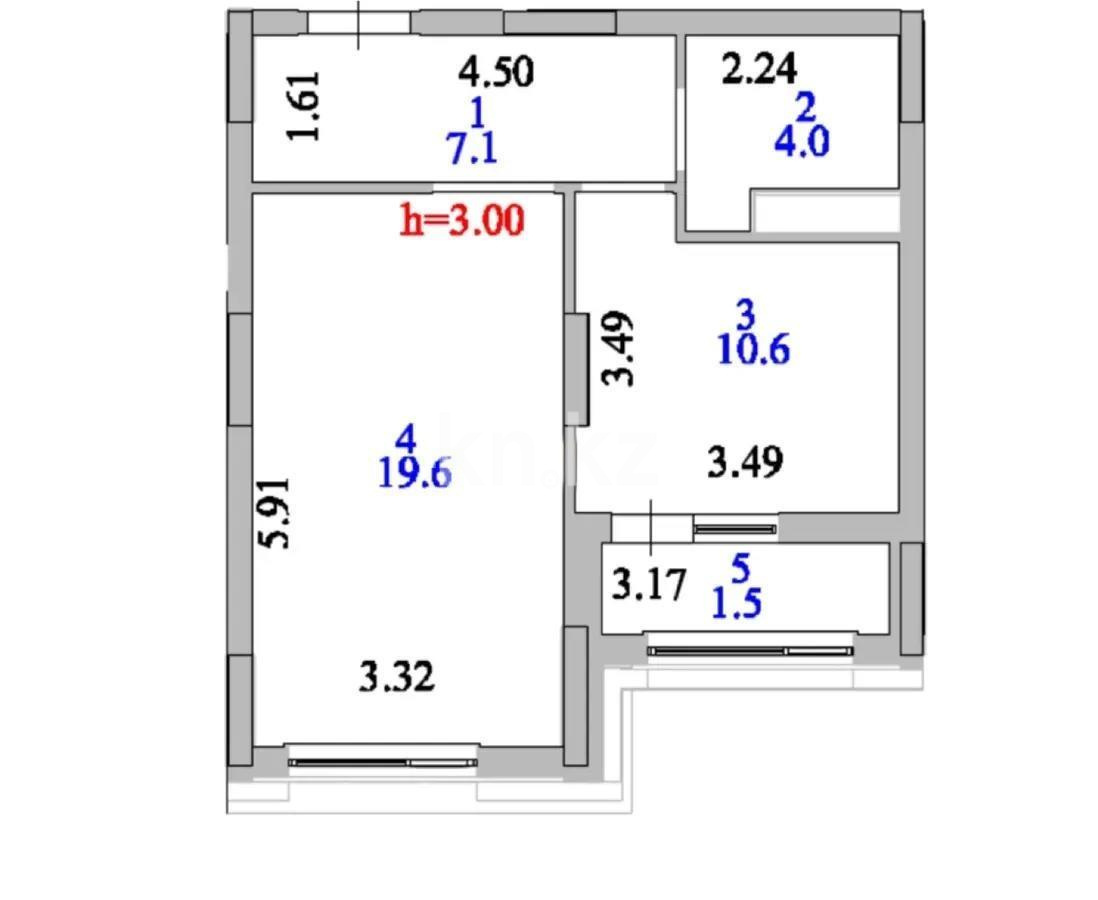 Продажа 1-комнатной квартиры, 43 м², ул. Байтурсынова, дом  30 в Астане