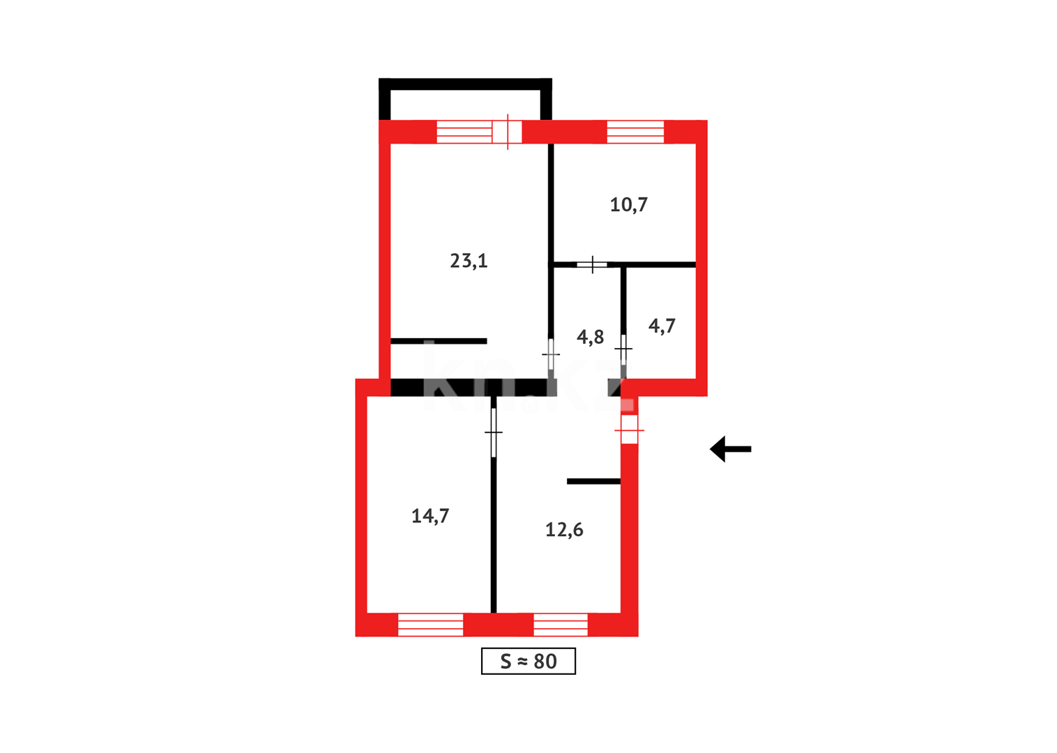 Продажа 3-комнатной квартиры, 84 м², ул. Абая, дом  31 в Темиртау - фото 29