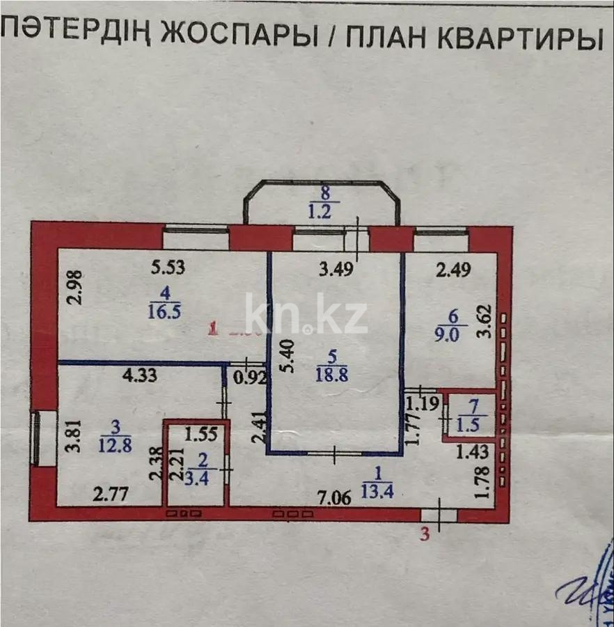 Продажа 3-комнатной квартиры, 77.1 м², ул. Азербаева, дом  6/4 - Продажа квартир в Астане без посредников фото 7 из 7