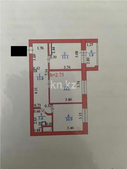 Продажа 2-комнатной квартиры, 56 м², ул. Кумисбекова, дом  6 в Астане - фото 5