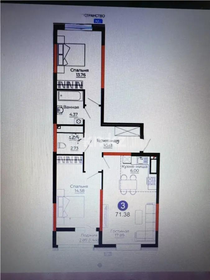 Продажа 3-комнатной квартиры, 71 м², ул. Е-429, дом  14 - Продажа квартир в новостройках Астаны без посредников с фото фото 1 из 1