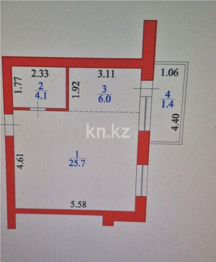 Продажа 1-комнатной квартиры, 38 м² - Продажа  однокомнатных квартир в Астане фото 3 из 3