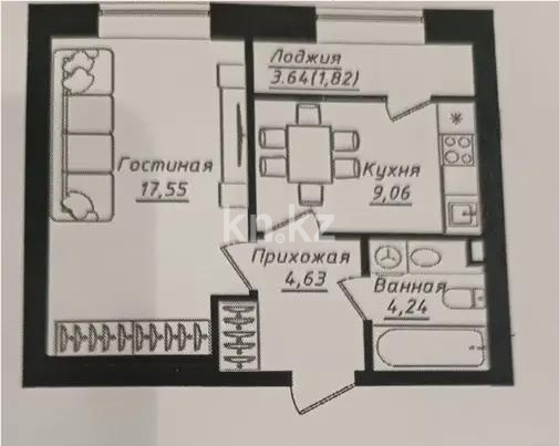 Продажа 1-комнатной квартиры, 39 м² в Астане