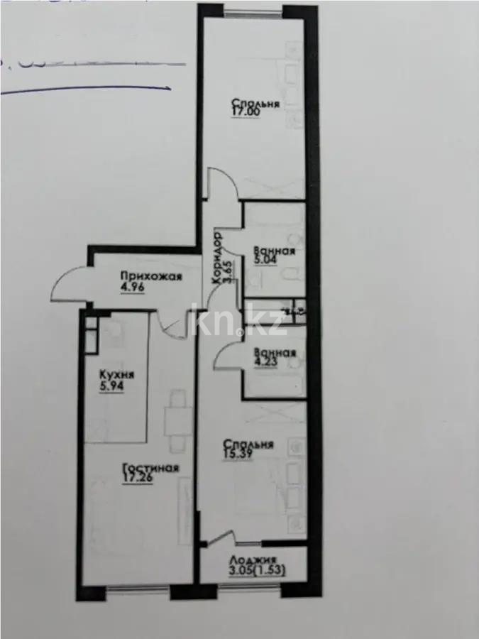 Продажа 3-комнатной квартиры, 75 м² - Продажа трехкомнатных квартир в Алатауском р-не Алматы фото 1 из 1