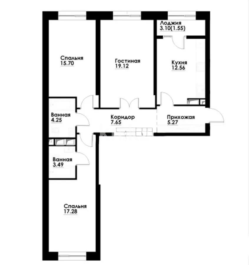 Продажа 3-комнатной квартиры, 87 м², ул. Навои, дом  30а/1 - Продажа  трехкомнатных квартир в Алматы без посредников фото 1 из 1
