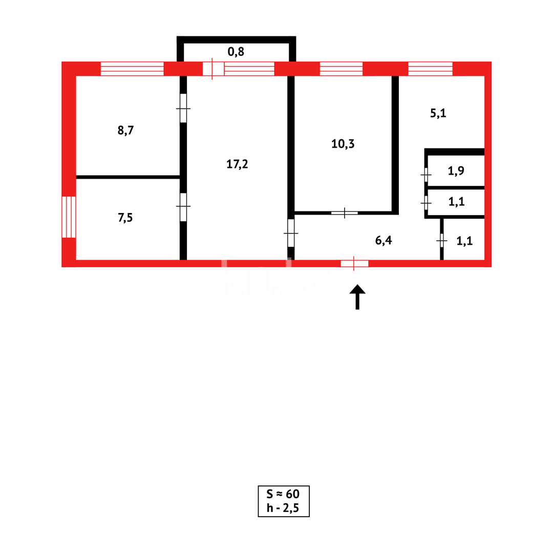 Продажа 4-комнатной квартиры, 61.1 м², мкр-н 1А, дом  23 - Продажа квартир в Сарани фото 1 из 1